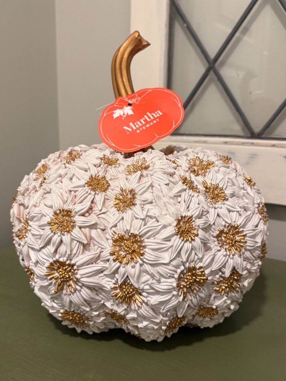 Martha Stewart 3D Daisy Flower Pumpkin Fall Autumn Decor TikTok NWT htf gold